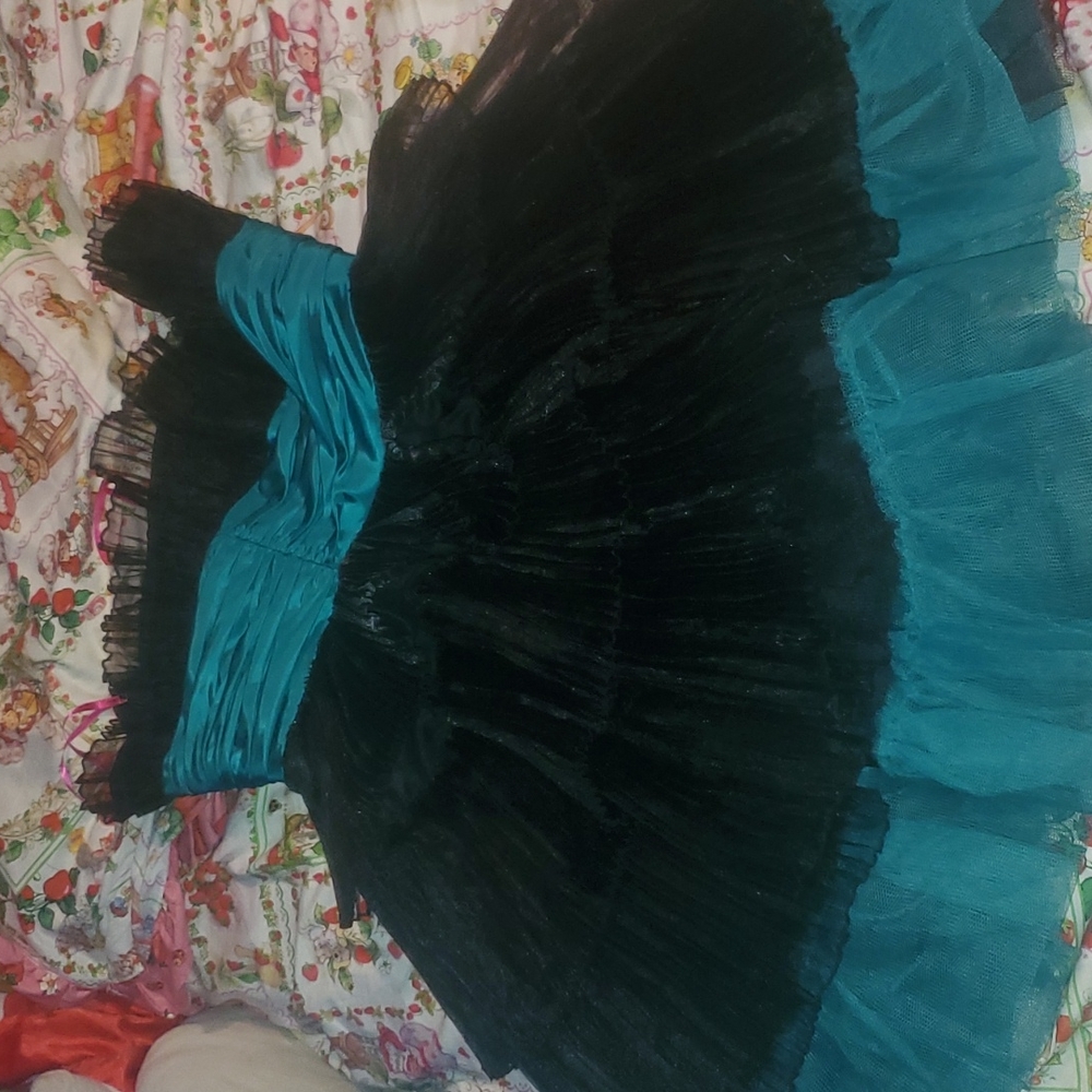 Betsey Johnson size 2 dress teal blue and black cocktail party dress new - Picture 2 of 3